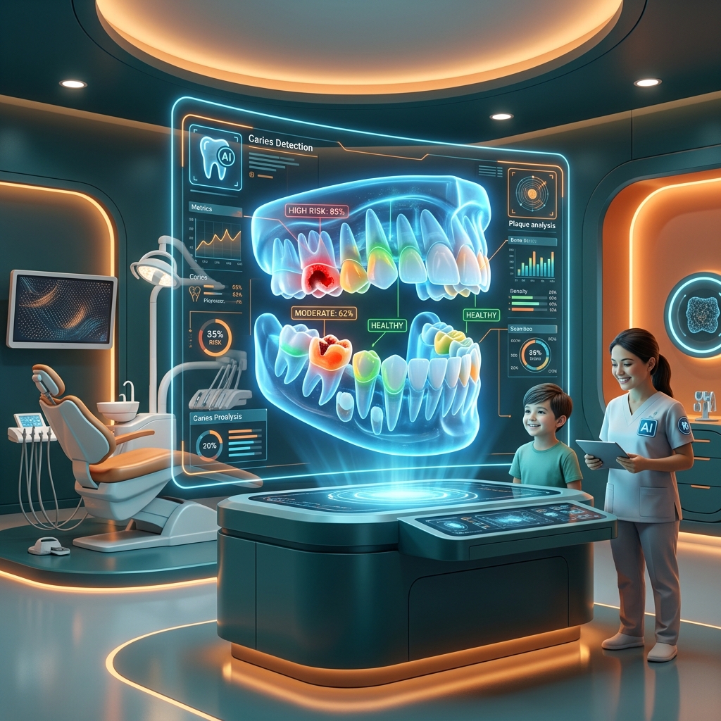 AI Pediatric Dentistry Diagnostic Hologram